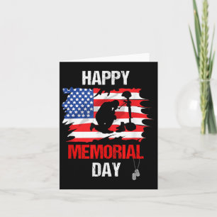 Happy Memorial Day Usa Flag American Patriotic Card