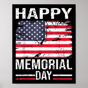Happy Memorial Day Usa Flag, Gifr For Him  Poster