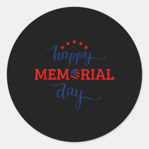 Happy Memorial Day - We Will Never Forget Gift Classic Round Sticker