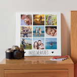 Happy Memories Family 9 Photo Collage Faux Canvas Print<br><div class="desc">Capture your happy memories and display them in your home for you to enjoy or create a gift for someone to treasure. Cusomize by uploading 9 of your favourite pictures.</div>