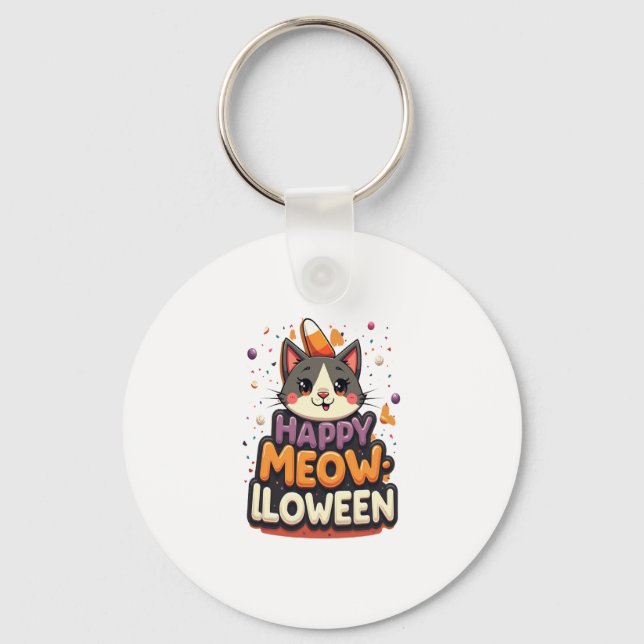 Happy Meow-lloween Cat Key Ring (Front)