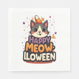 Happy Meow-lloween Cat Napkin
