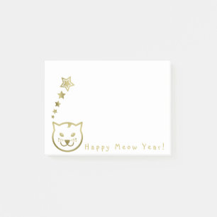 Happy Meow Year - Custom background colour Post-it Notes