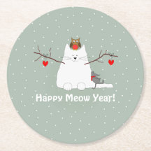 'Happy Meow Year!' Snowcat