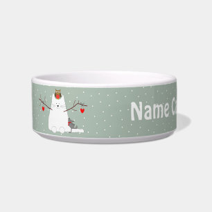 'Happy Meow Year!' Winter Wonderland Snowcat Bowl