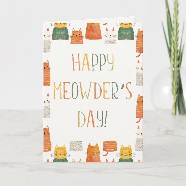 Happy Meowder's Day Cat Mum Cute Mother's Day Card (Front)