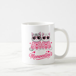Happy Meowentine’s Cute Romantic Cats Couple Valen Coffee Mug