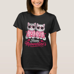 Happy Meowentine’s Cute Romantic Cats Couple Valen T-Shirt