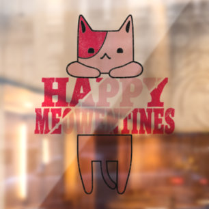 Happy Meowentines Cool valentine's day gifts Window Cling