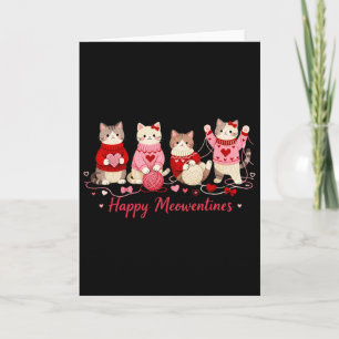 Happy Meowentines Cute Cat Valentine Love Crochet  Card