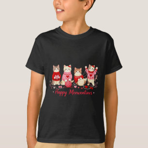 Happy Meowentines Cute Cat Valentine Love Crochet T-Shirt