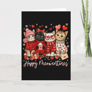 Happy Meowentines Cute Valentine Cat Lovers Girls Card
