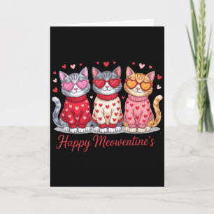 Happy Meowentines Cute Valentine Cat Lovers Girls Card
