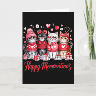 Happy Meowentines Cute Valentine Cat Lovers Girls Card