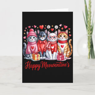 Happy Meowentines Cute Valentine Cat Lovers Girls Card