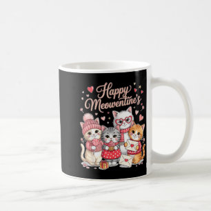 Happy Meowentines Cute Valentine Cat Lovers Girls  Coffee Mug