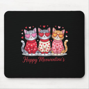 Happy Meowentines Cute Valentine Cat Lovers Girls Mouse Mat