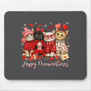 Happy Meowentines Cute Valentine Cat Lovers Girls Mouse Mat
