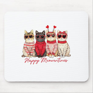 Happy Meowentines Cute Valentine Cat Lovers Girls  Mouse Mat