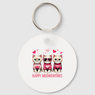 Happy Meowentines Cute Valentine Cats Love Funny M Key Ring