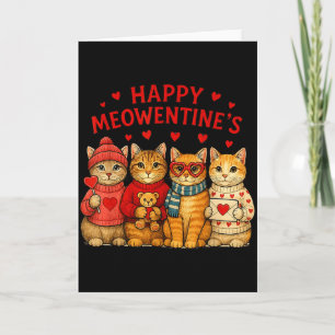 Happy Meowentines Cute Valentine Cats Love Men Wom Card