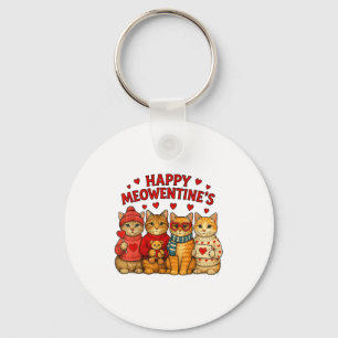 Happy Meowentines Cute Valentine Cats Love Men Wom Key Ring