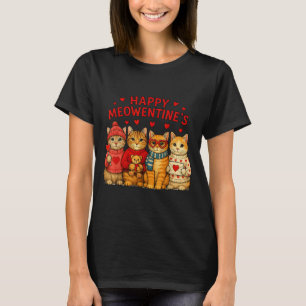 Happy Meowentines Cute Valentine Cats Love Men Wom T-Shirt
