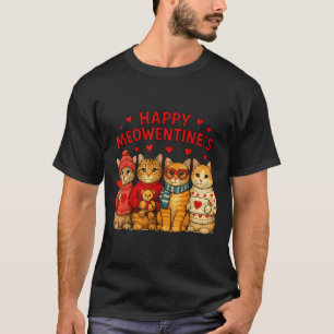 Happy Meowentines Cute Valentine Cats Love Men Wom T-Shirt