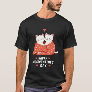 Happy Meowentine's Day Cute Cat Valentine Pun for T-Shirt