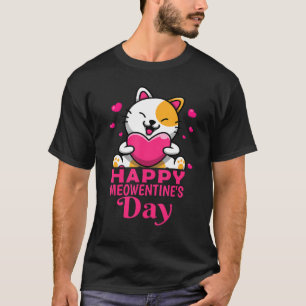 Happy Meowentines Day Cute Couples Valentines Day  T-Shirt
