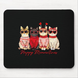 Happy Meowentines Day Funny Gift Valentines Day Ca Mouse Mat