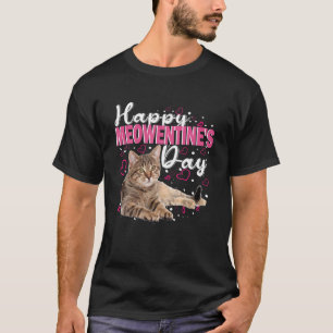 Happy Meowentine's Day Funny Valentine's Day Cat L T-Shirt