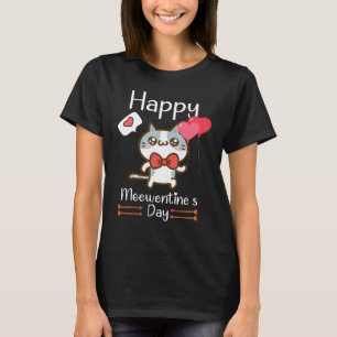 Happy Meowentine's Day Valentine For Cat  Cute Kit T-Shirt