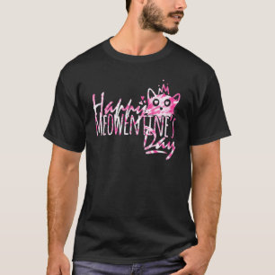 Happy Meowentine's Day Valentines Day Tie Dye Cat T-Shirt