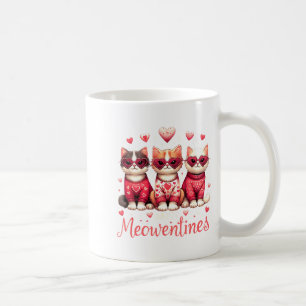 Happy Meowentines Funny Cute Valentine Cats Love C Coffee Mug