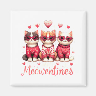 Happy Meowentines Funny Cute Valentine Cats Love C Magnet
