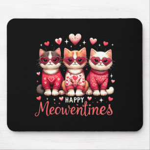 Happy Meowentines Funny Cute Valentine Cats Love C Mouse Mat