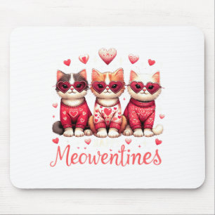 Happy Meowentines Funny Cute Valentine Cats Love C Mouse Mat