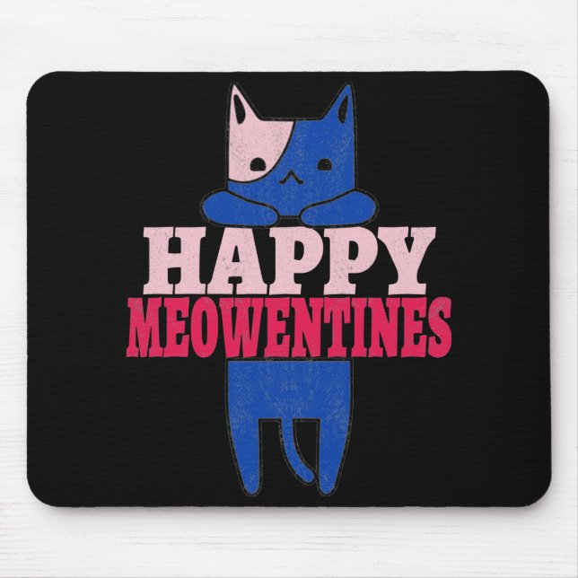 Happy Meowentines | Funny valentine's day gift Mouse Mat (Front)