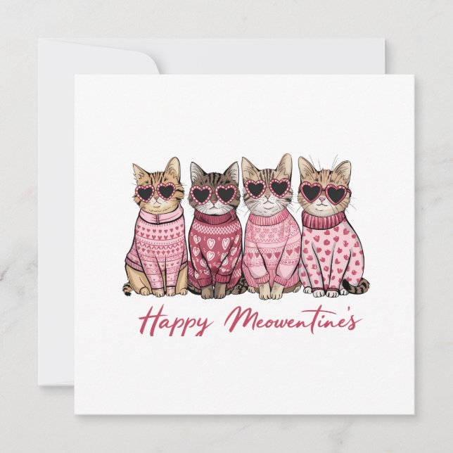Happy Meowentines Valentines Day Card (Front)