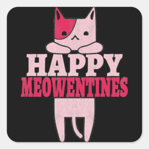 Happy Meowentines Valentine's day gifts for her Square Sticker