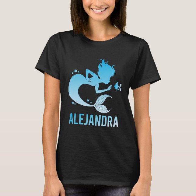 Happy Mermaid - Alejandra Name T-Shirt (Front)