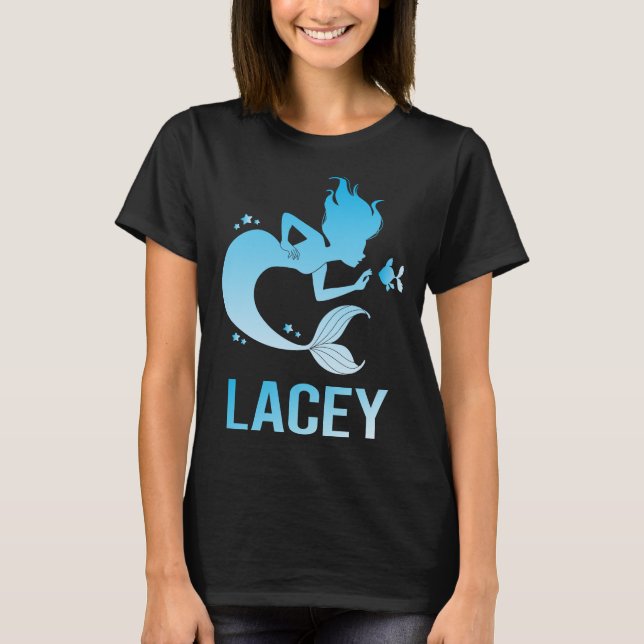 Happy Mermaid - Lacey Name T-Shirt (Front)