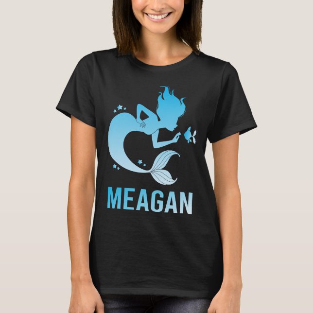 Happy Mermaid - Meagan Name T-Shirt (Front)