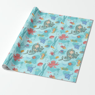 Happy Mermaid Wrapping Paper