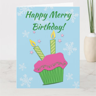 Happy Merry Birthday Cupcake Candles Card
