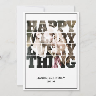 HAPPY MERRY EVERYTHING Cutout Photo Holiday Card