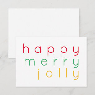 HAPPY MERRY JOLLY 3.5x5 Flat Card