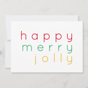 HAPPY MERRY JOLLY 5x7 Flat Christmas Card 