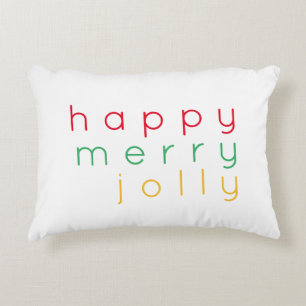 HAPPY MERRY JOLLY Accent Pillow